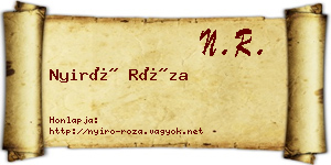 Nyirő Róza névjegykártya
